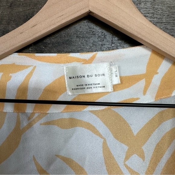 MAISON Du Soir Magnolia Palm Leaf Print Swimsuit Coverup M/L - Picture 5 of 7